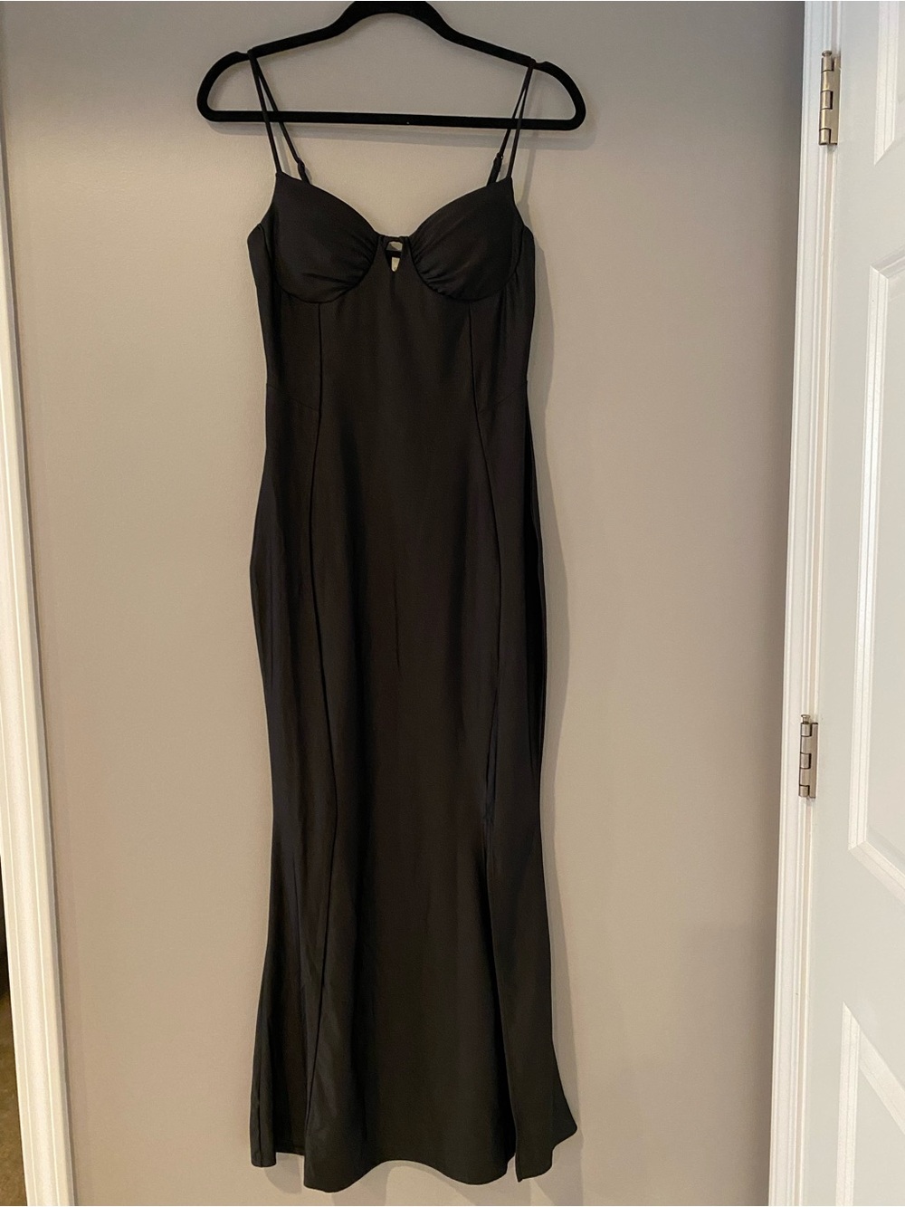Classic Black Slip Dress with Spaghetti Straps
